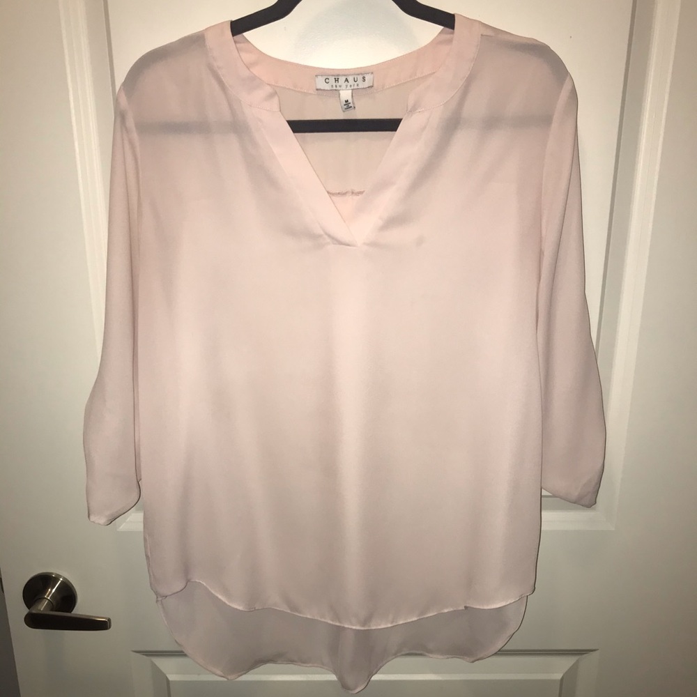 CHAUS New York Sheer Blush Top